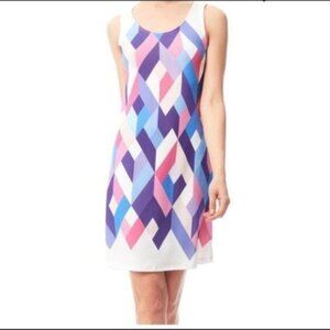 NWT 12PM by Mon Ami | Geometric in Purple Midi Dress Size Small